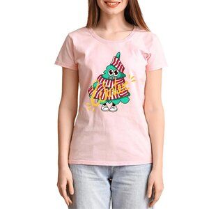 Funny Christmas Tree T-Shirt | Green Winter Holiday Tee with Festive Scarf Desig